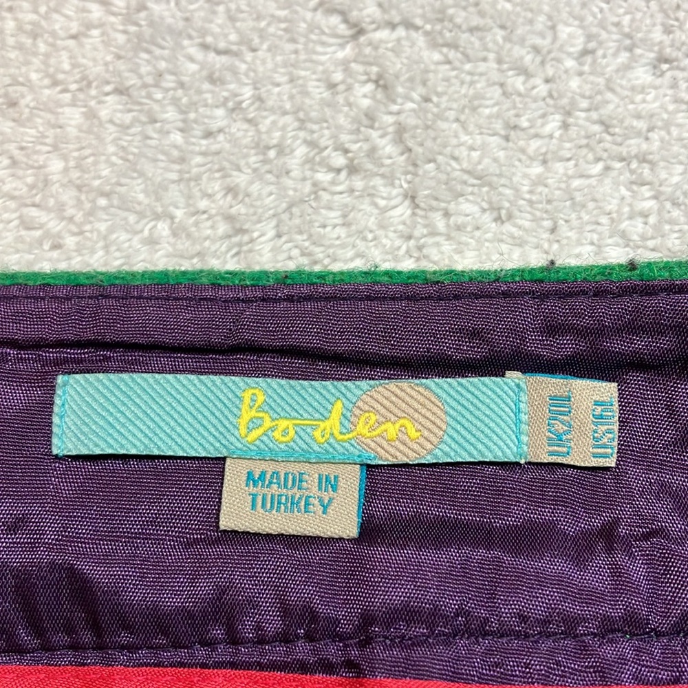 Boden green wool pleated skirt - Picture 3 of 7